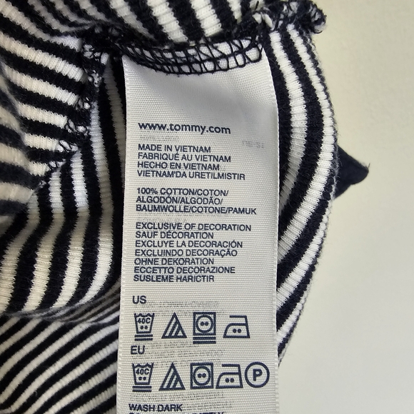 Tommy Hilfiger Navy and White Striped Blouse Women's Sz XL - Picture 7 of 9